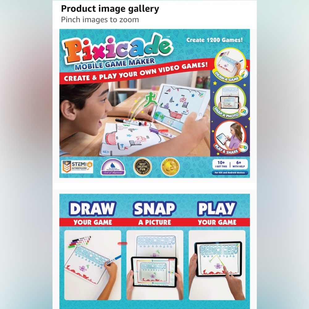 NWT Pixicade Mobile Game Maker - Create & Play Your Own Video Games!